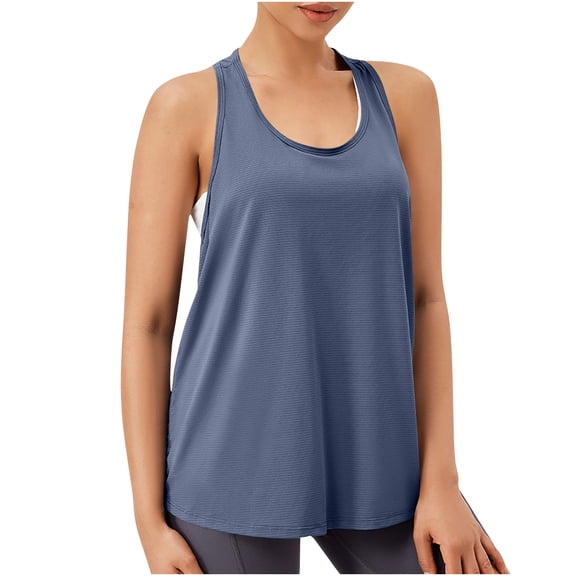 Ahdbta Women's Workout Tops Racerback Athletic Tank Tops Sleeveless Loose Fit Yoga Running Gym Shirts