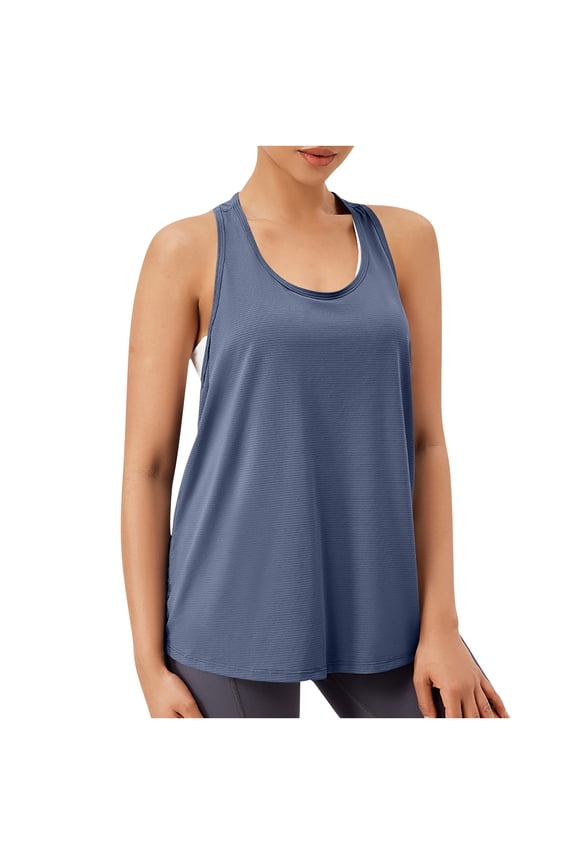 Women's Workout Tops Racerback Athletic Tank Tops Sleeveless Loose Fit Yoga Running Gym Shirts