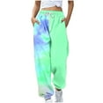 thumbnail image 1 of Ahdbta Womens Baggy Sweatpants Trendy Tie Dye Print Straight Leg Pants Drawstring Elastic Waist Pants with Pockets, 1 of 4