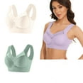thumbnail image 1 of Ahdbta Womens Bras Comfy Lightweight Wireless Bras Posture Correcting Bra for Seniors Plus Size Full Coverage Soft Everyday Bra 2 Pack, 1 of 2
