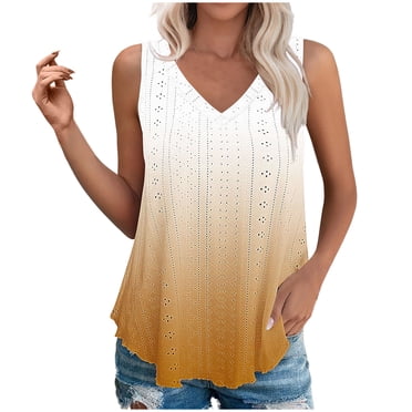 Women's Floral Printed Tank Tops - Loose Fit Sleeveless Summer Tunic Shirts