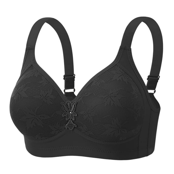 Ahdbta Womens Full Coverage Push Up Bra Floral Lace Seamless No Underwire T-Shirt Bras Comfortable Everyday Bras
