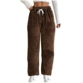 thumbnail image 1 of Ahdbta Womens Fuzzy Fleece Pajama Pants Winter Warm Jogger Sweatpants for Ladies Comfy Soft Plush Lounge Pants Sleepwear Bottoms, 1 of 7