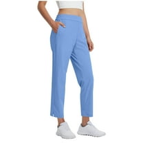 Ahdbta Womens Golf Capris Pants Ankle Stretch Lightweight Sweatpants for Athletic Hiking Travel Work Lounge Slacks Trousers with Pockets