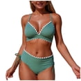 thumbnail image 1 of Ahdbta Womens High Waisted Bikini Sets Tummy Control Swimsuits V-Neck Push Up Two Piece Drawstring Bathing Suit, 1 of 6