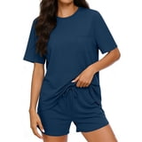 Ahdbta Womens Lounge 2 Piece Sets Summer Matching Pajamas Set Short ...