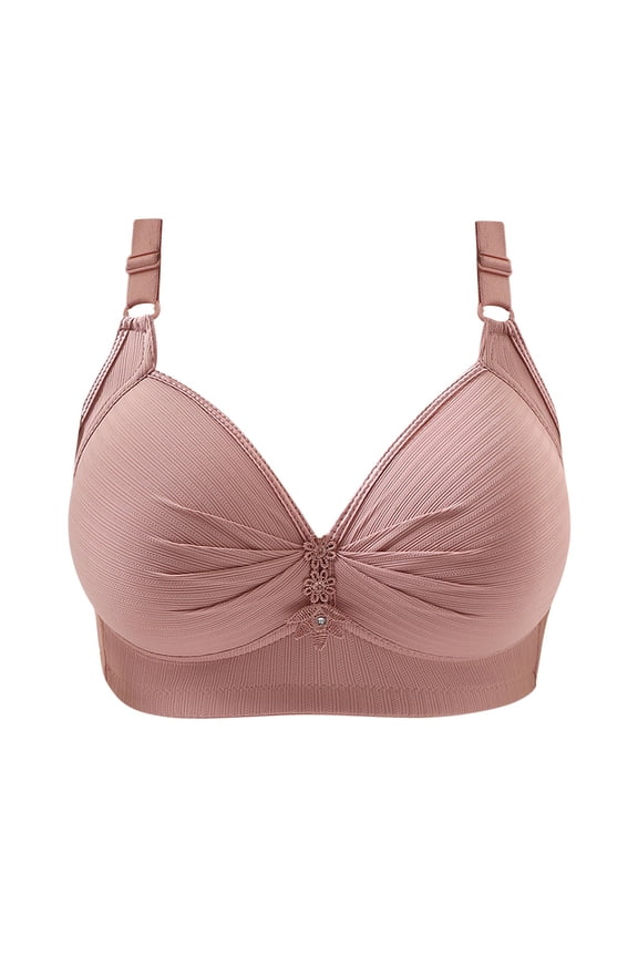 Womens Push Up Bras Plus Size Full Coverage Supportive Bra Wirefree Breathable Comfort Everyday Bra