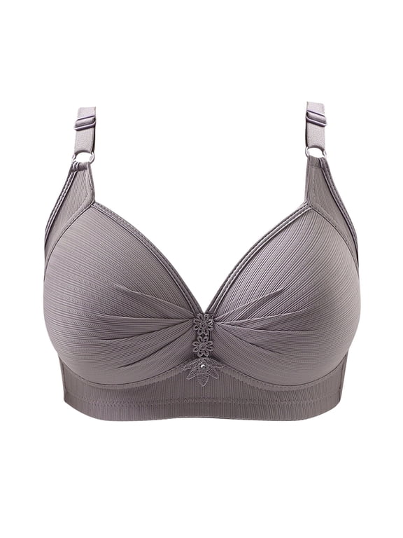 Womens Push Up Bras Plus Size Full Coverage Supportive Bra Wirefree Breathable Comfort Everyday Bra