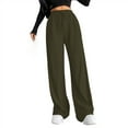 thumbnail image 1 of Ahdbta Womens Ribbed Lounge Pants High Waisted Straight Wide Leg Joggers Sweatpants Drawstring Loose Sweat Pants, 1 of 8