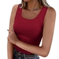 thumbnail image 1 of Ahdbta Womens Summer Tank Tops Square Neck Slim Fitted Sleeveless Shirts for Women Ribbed Basic Tee Top, 1 of 7