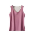 thumbnail image 1 of Ahdbta Womens Thermal Tank Tops Cute Wave Neckline Sleeveless Fleece Vests Lined Warm Solid Color V-Neck Base Underwear Tops, 1 of 3