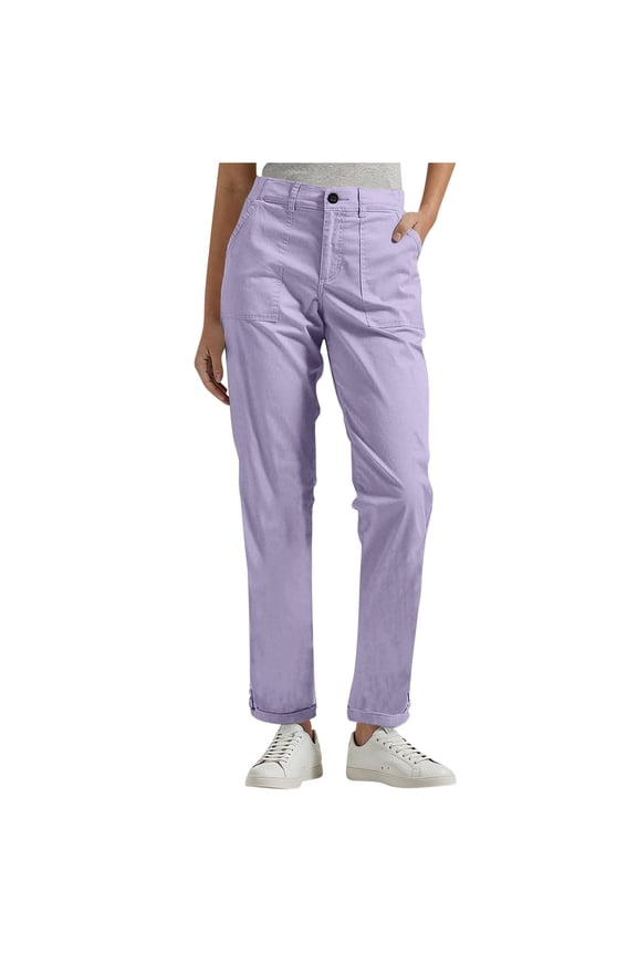Work Pants Women Dressy Casual Plus Size Wide Leg Cargo Pants High Waist Straight Twill Chino Slacks Ankle Trousers