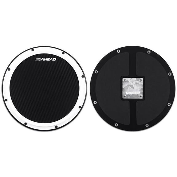 Ahead S-Hoop Marching Practice Pad with Snare Sound Black Carbon Fiber 14 in.
