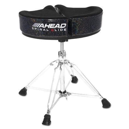 Ahead Spinal G Drum Throne - Black Cloth Top and Black Sparkle Sides 18 in.
