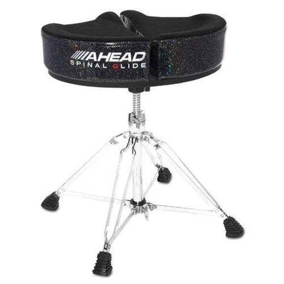 Ahead Spinal G Drum Throne - Black Cloth Top and Black Sparkle Sides 18 in.