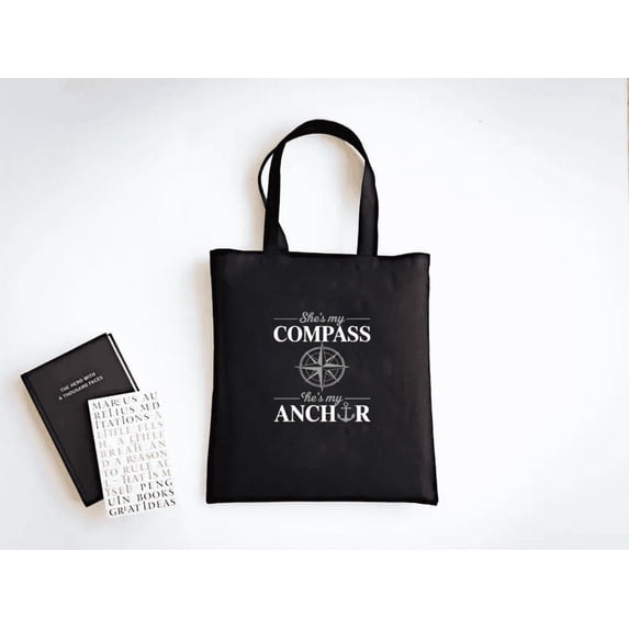 Ahead With A Great Vintage Compass Rose For Navigation Themed Tote Bags