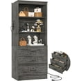 thumbnail image 1 of Aheaplus 23.6" Closet Drawers System, Wood Closet Organizer System with 3 Drawers, Modular Walk-in Closet Storage Unit, Black Oak (23.6" L x 13.8" W x 71" H), 1 of 14