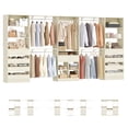 thumbnail image 1 of Aheaplus 3-Piece Heavy-Duty Walk-in Closet Organizer Bundle - 8FT Double Wardrobe Towers, 9 Wooden Drawers, 8 Hanging Rods & 25''W Freestanding Storage Tower, White Oak, 1 of 4