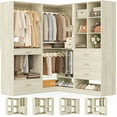 thumbnail image 1 of Aheaplus Closet System Organizer Set with Drawers, Pants Rack, Cube Storage & Hanging Rods – Includes Shoe Storage & Anti-Tip Kit – Expandable, Easy to Install, White Oak, 1 of 9
