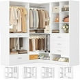 thumbnail image 1 of Aheaplus Closet System Organizer Set with Drawers, Pants Rack, Cube Storage & Hanging Rods – Includes Shoe Storage & Anti-Tip Kit – Expandable, Easy to Install, White, 1 of 9