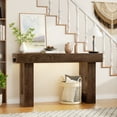 thumbnail image 1 of Aheaplus Farmhouse 47" Console Table with Power Outlets & Motion Sensor Light - Narrow Storage Entryway Table for Hallway/Living Room,Rustic Oak, 1 of 7