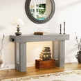 thumbnail image 1 of Aheaplus Farmhouse 47" Console Table with Power Outlets & Motion Sensor Light - Narrow Storage Entryway Table for Hallway/Living Room，White Oak, 1 of 7