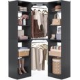 thumbnail image 1 of Aheaplus Freestanding Corner Closet Organizer, 39.2" W x 80" H - 12 Shelves & 2 Hanging Rods, Space-Saving for Walk-in Closets,Black, 1 of 7