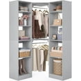 thumbnail image 1 of Aheaplus Freestanding Corner Closet Organizer, 39.2" W x 80" H - 12 Shelves & 2 Hanging Rods, Space-Saving for Walk-in Closets,Gray, 1 of 6
