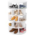 thumbnail image 1 of Aheaplus Rotating Shoe Rack, 5-Tier Wood Shoe Organizer for Closet, 360° Spinning Shoe Rack Tower Space-Saving Shoe Storage Shelf for Entryway, Garage, Bedroom, White, 1 of 8