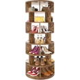 thumbnail image 1 of Aheaplus Rotating Shoe Rack Tower, 7-Tier Spinning Shoe Rack 360 Revolving Shoe Rack Organizer for Closet, Display Round Storage Carousel Shoes Closet Organization, Rustic Brown, 1 of 8