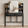 thumbnail image 1 of Aheaplus Vanity Desk, Vanity Desk with Mirror and Lights, Makeup Desk with Drawers, Vanity Set with 3 Color Lighting Options, Dressing Table with Storage Shelf for Bedroom, Black, 1 of 7