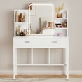 thumbnail image 1 of Aheaplus Vanity Desk, Vanity Desk with Mirror and Lights, Makeup Desk with Drawers, Vanity Set with 3 Color Lighting Options, Dressing Table with Storage Shelf for Bedroom, White, 1 of 6