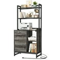 thumbnail image 1 of Aheaplus Vertical Filing Cabinet with Lock, Charging Station, Large Drawer, Bookshelf & Printer Stand with Open Storage Shelf, Fits Letter Size for Home Office, Gray Oak, 1 of 6