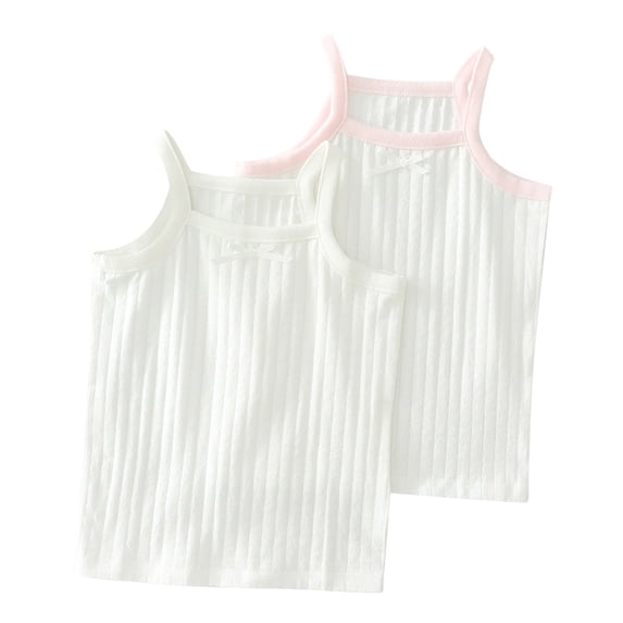AherBiu 2 Pack Toddler Girls Clothes Tank Tops Comfy Basic Sleeveless Undershirt Kids Camisole Tanks
