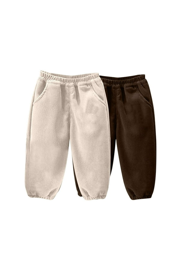 2pc Baby Clothes Unisex Fall Roomy Fitted Casual Infant Boy Girl Trousers Elastic Waist Newborn Pants