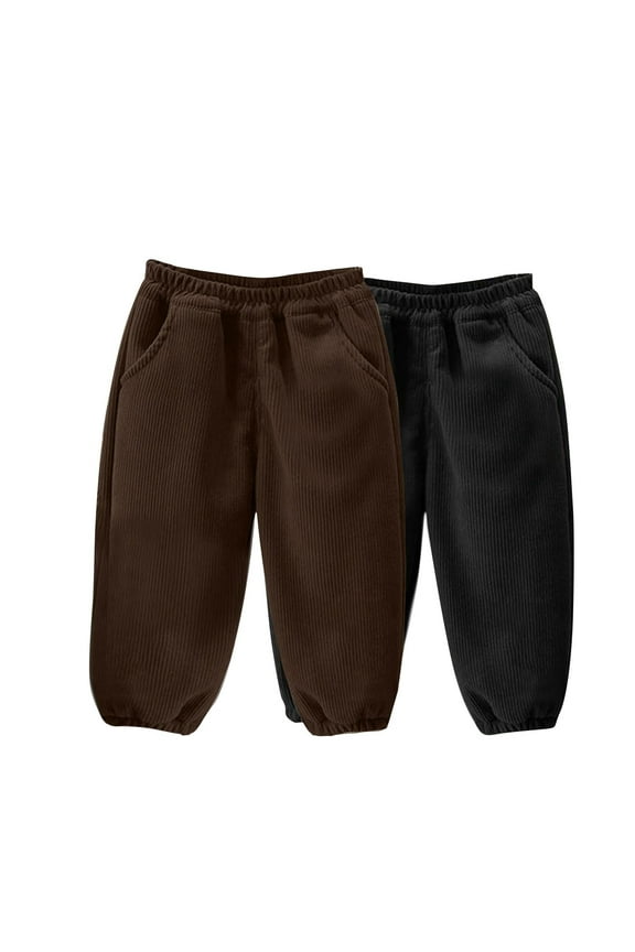 2pc Baby Clothes Unisex Fall Roomy Fitted Casual Infant Boy Girl Trousers Elastic Waist Newborn Pants