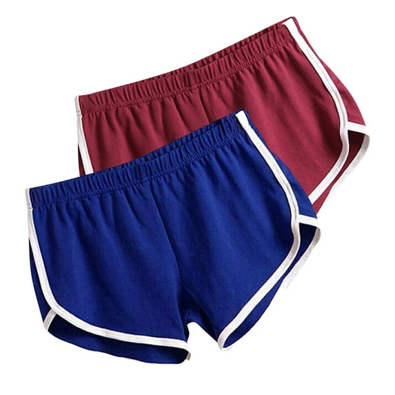 AherBiu 2pc Pajamas Shorts for Women Comfy Bottom Yoga Shorts Elastic Waist Running Sweatshorts