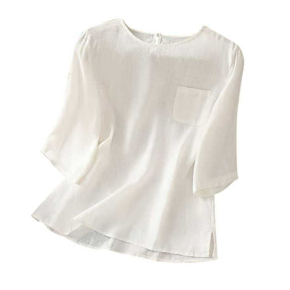 AherBiu 3/4 Length Sleeve Womens Tops Summer Casual Loose T Shirts Lightweight Basic Tees Blouse
