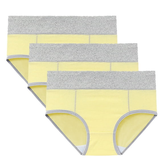 AherBiu 3pc Plus Size Underwear for Women Full Coverage Seamless Briefs High Waist Stretch Ladies Panties