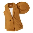 thumbnail image 1 of AherBiu 4 Piece Outfits for Toddler Girls Ribbed Tank Tops Blazer Vests Dress Shorts with 1 Hat Summer Sets, 1 of 6