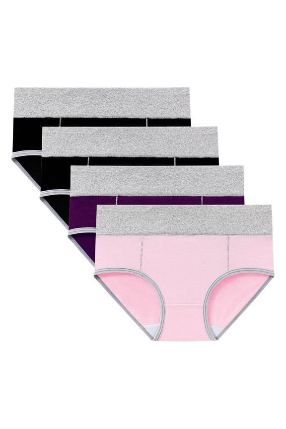 4pc Plus Size Panties for Women High Waisted Seamless Underwear Breathable Stretch Comfort Briefs