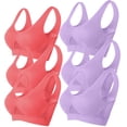 thumbnail image 1 of AherBiu 6pc Plus Size Sports Bras for Women High Support Activewear Wireless Full Coverage Breathable Bralette, 1 of 2