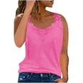 thumbnail image 1 of AherBiu AherBiu Summer Tank Tops for Women Lace Strap Sleeveless V Neck Casual Comfy Tanks Solid Color, 1 of 5