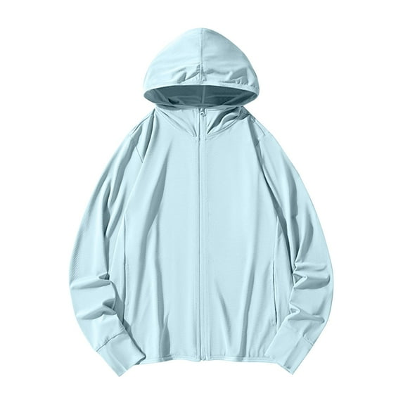 AherBiu Athletic Jacket for Women Zip up Hooded Sunproof Lightweight Quick-Dry Activewear Tops with Pockets