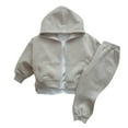 thumbnail image 1 of AherBiu Baby Boy's Clothing Sets Fleece Zip up Hoodies Jackets with Sweatpants Fall Winter Warm Toddler Outfits, 1 of 4