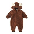 thumbnail image 1 of AherBiu Baby Clothes Fleece Rompers Snowsuit Coats Long Sleeve Zip up Ear Hooded Onesie Winter Outfits, 1 of 7