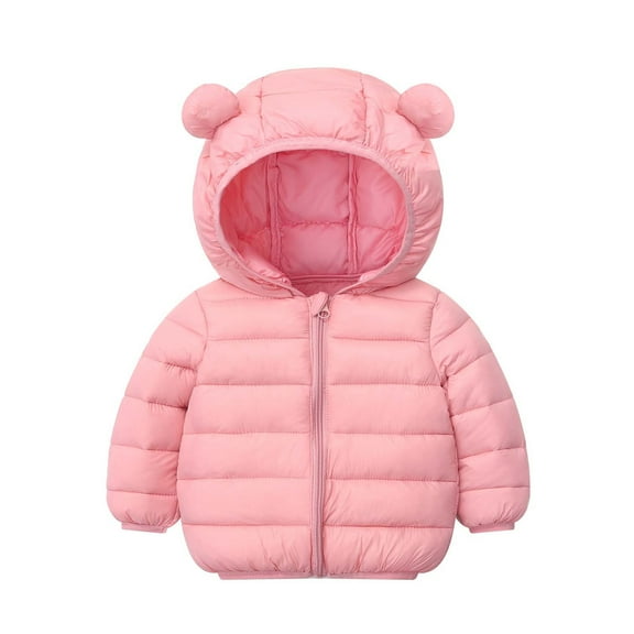 AherBiu Baby Clothes Infant Girls Boys Puffer Jackets Lightweight Zip up Hooded Winter Coats Outwear