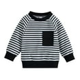 thumbnail image 1 of AherBiu Baby Clothes Striped Crewneck Long Sleeve Cotton T Shirts Comfy Sweatshirt Toddler Boys Clothes, 1 of 6