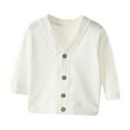 thumbnail image 1 of AherBiu Baby Clothes Unisex Long Sleeve Button down Newborn Shirts V Neck Comfy Fall Infant Tops, 1 of 3
