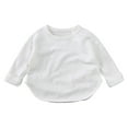 thumbnail image 1 of AherBiu Baby Clothes for Girls Long Sleeve Basic Layering Newborn Boys Tops Crewneck Comfy Infant Unisex Tshirts, 1 of 2
